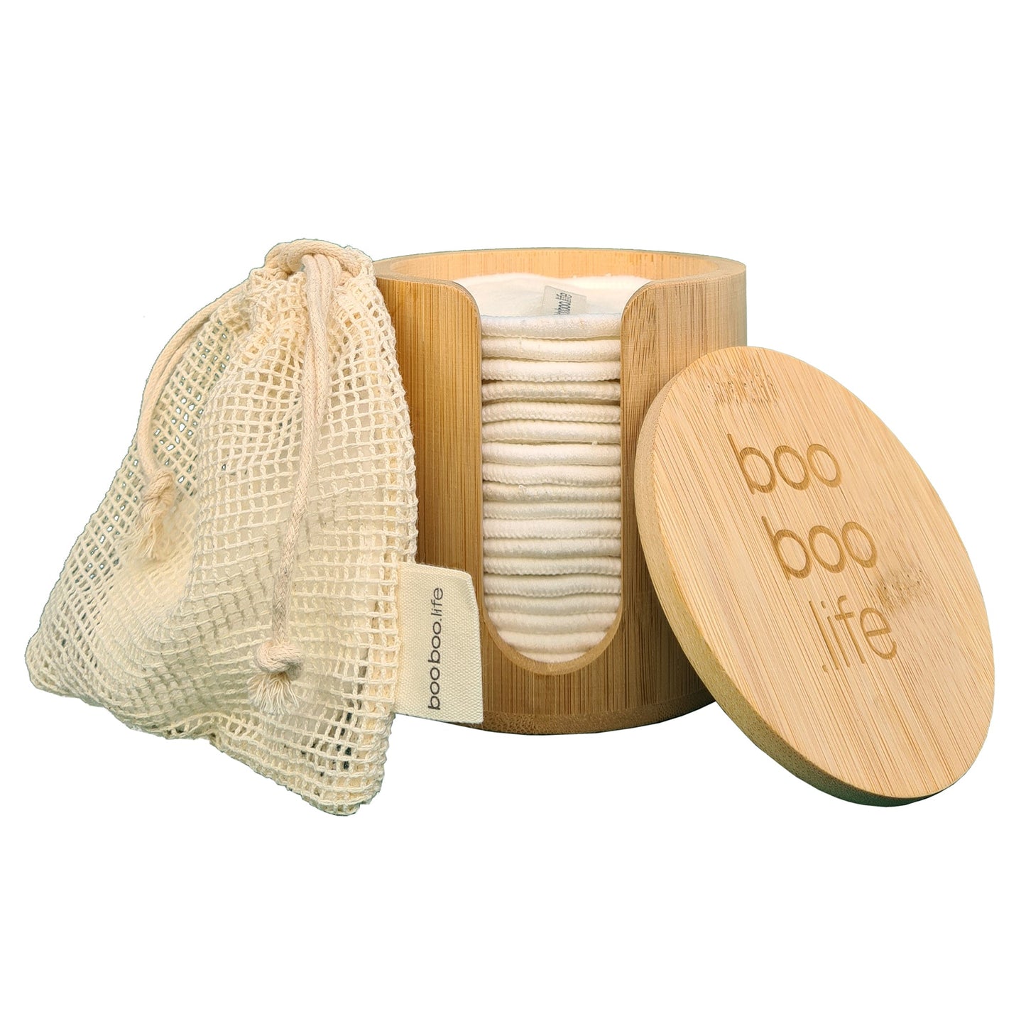 Bamboo Cotton Makeup Remover Pads with Cotton Laundry Bag - eeco